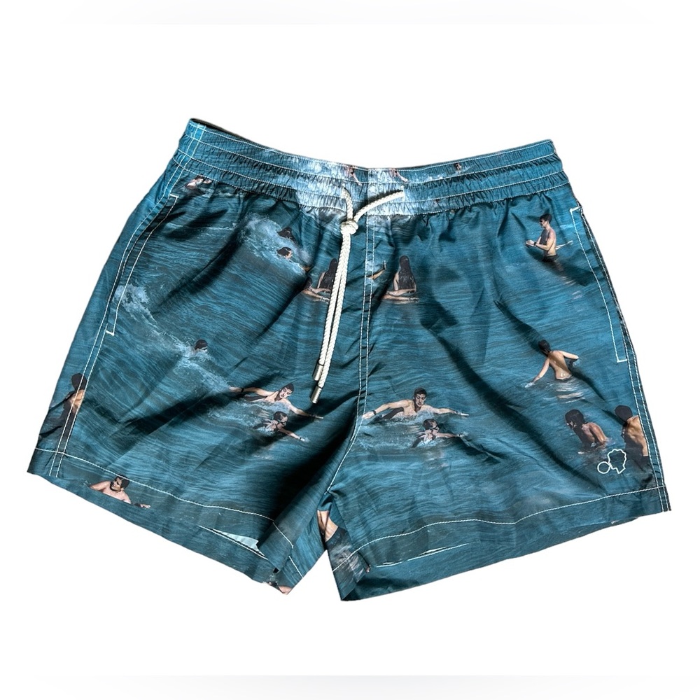 NWT Arrels Barcelona x Yosigo Olas Blue Classic Swim Shorts Size: M